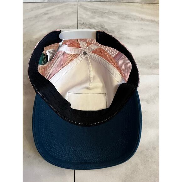 Vintage LL Bean Logo Trucker Hat Cap Embroidered Patch Mesh Snapback Pink OSFM - Picture 4 of 6